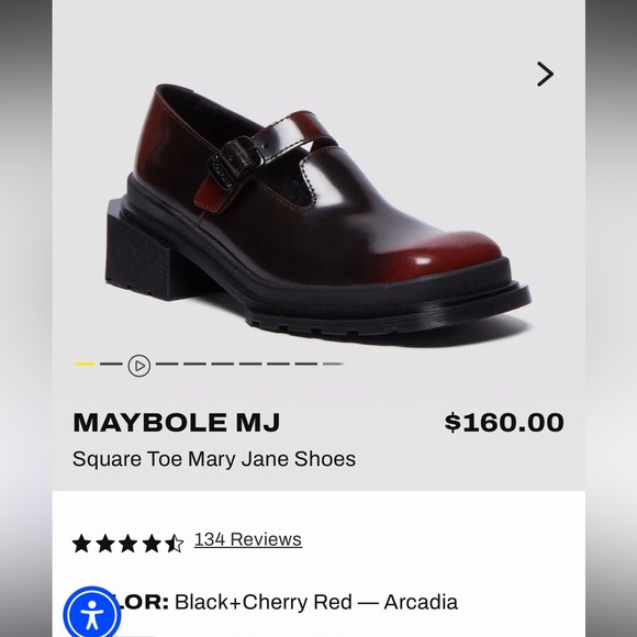 Dr. Martens MAYBOLE MJ Square Toe Mary Jane Shoes, size 8 - Picture 6 of 6